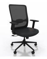 Icarus - Black Mesh Back Task Armchair + Black Fabric Seat