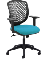 Verco Operator/Task Chair - Carlo Black Medium Back Task Chair with Adjustable Arms