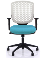 Verco Operator/Task Chair - Carlo White Medium Back Task Chair with Adjustable Arms