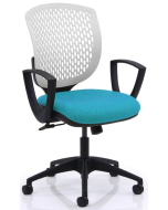 Verco Operator/Task Chair - Carlo White Medium Back Task Chair with Arms