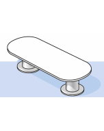 Cylindrical Wooden Base Leg D End Shaped Veneer Boardroom Table