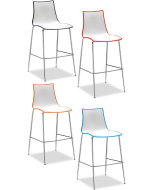 BT Focus Gecko Shell Dining Stool Cafe Chair with Chrome Legs