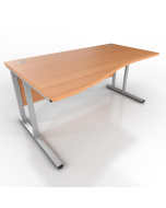 Icarus - Beech Cantilever Leg Wave Office Desk W1600 x D1000-800