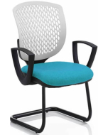 Verco Operator/Task Chair - Carlo White Medium Back Visitor Chair with Arms