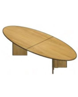 Arrowhead Base Oval Shaped Veneer Boardroom Table