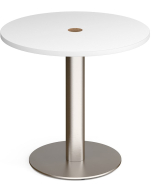 BT Focus Monza Circular Dining Table with Brushed Silver Base & 80mm Central Cutout