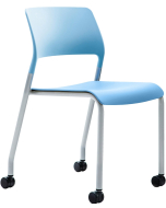 Verco Visitor / Conference Seating - Muse 4 legged Blue Plastic Stacking Chair On Castors