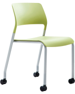 Verco Visitor / Conference Seating - Muse 4 legged Green Plastic Stacking Chair on Castors