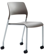 Verco Visitor / Conference Seating - Muse 4 legged Stone Plastic Stacking Chair on Castors