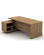 Cirrus Executive Rectangular Desk With Integrated Open Credenza And Three Quarter Modesty Panel