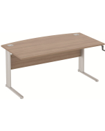 Elite Optima Plus - Height Adjustable Bow Fronted Rectangular Desk