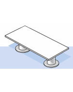 Cylindrical Wooden Base Leg Rectangular Shaped Veneer Boardroom Table