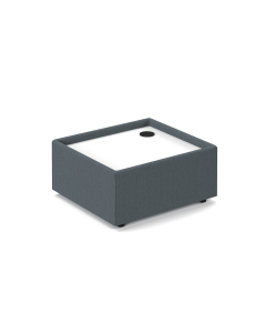 BT Focus Alto modular reception seating wooden table with Ion power module - white top with elapse grey base