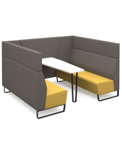 DMS Open 6 Seater Vencore Booth Including Table and Metal Sled Frame
