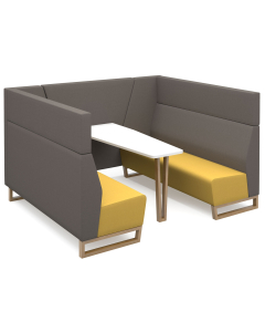 DMS Open 6 Seater Vencore Booth Including Table and Wooden Sled Frame