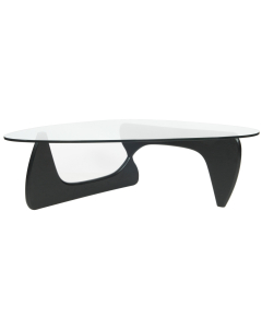 Aurora Tables - Unique Design Glass Coffee Table with Black Base