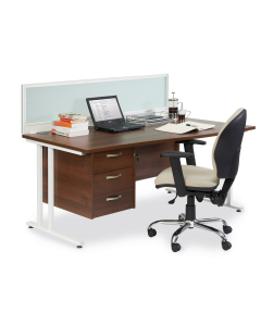BT Focus Cantilever Rectangular Desks with 2 Drawer Fixed Pedestal
