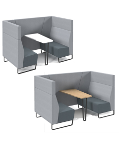 DMS Open Grey 4-Seater Vencore Booth Including Table and Metal Sled Frame (STOCKED)