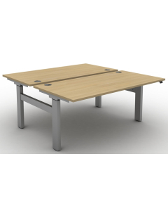 Move 3 Electric Height Adjustable Back To Back Sit-Stand Desks with Cable Ports & Square Corners