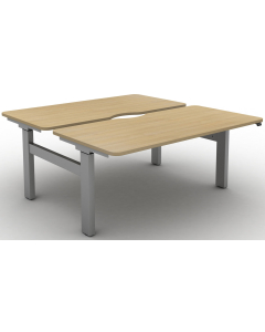 Move 3 Electric Height Adjustable Back To Back Sit-Stand Desks with Scallops & Rounded Corners