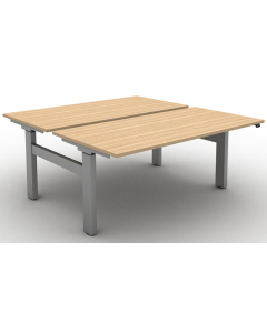 Move 3 Electric Rectangular Height Adjustable Back To Back Sit-Stand Desks with Square Corners 