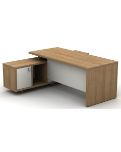 Cirrus Executive Rectangular Desk With Credenza And Three Quarter Length Modesty Panel