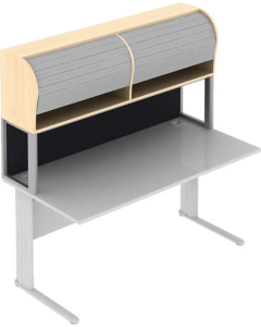Elite Personal Storage Desk Top Tambour With Screen