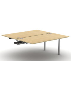 Soho2 Back To Back Add-On Starter Module Desk 1250mm Deep Inc Telescopic Cable Tray