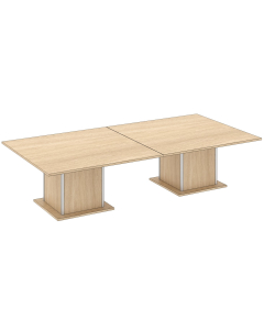Elite Qube Rectangular Meeting Table with Large Double Square Base