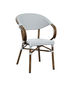 ZP PANDA Arm Chair – White & Pacific Blue Weave