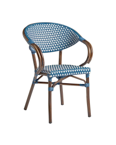 ZP PANDA Arm Chair – Blue and White Weave