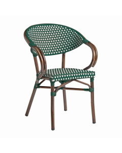 ZP PANDA Arm Chair – Green and White Weave