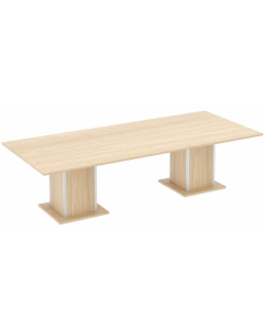 Elite Qube Rectangular Meeting Table with Double Square Base