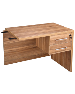 Alto Executive American Black Walnut Return Desk With Pedestal