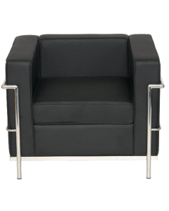 Aurora Seating - Single Seat Sofa in Black Faux Leather 