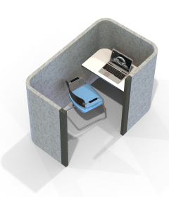 Acoustic Learning - 1200mm Wide Large Study Booth Including Desk (3 Height Options)