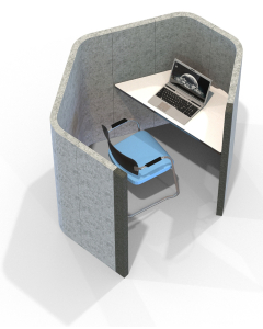 Acoustic Learning - Hexagonal Study Booth Including Desk (3 Height Options)