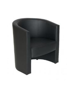 Aurora Seating - Black Faux Leather Tub Reception Chair