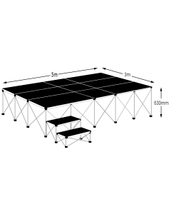 GP - 5m x 3m Ultra Light Stage for Schools, Events, Conferences, Performances, Choirs 