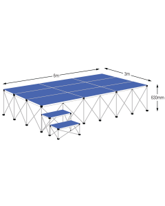 GP - 6m x 3m Ultra Light Stage for Schools, Events, Conferences, Performances, Choirs 