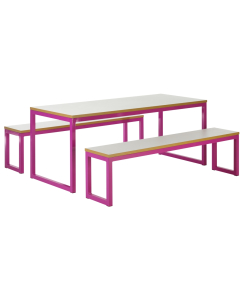 Urban 40/40 Robust 25mm Laminate Top School Bench Dining Sets W1500 x D750 (Premium Frame Colours)